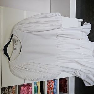 Brand new sea ny dress size m white knee length puff sleeve